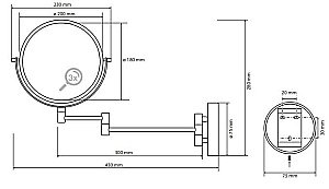 Зеркало косметическое Bemeta White 112201514 белое купить в интернет-магазине сантехники Sanbest