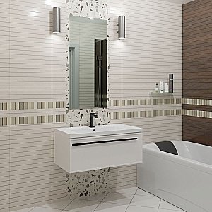 Тумба с раковиной LA FENICE Elba Bianco 80 белая для ванной в интернет-магазине Sanbest