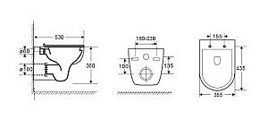 Унитаз с инсталляцией WeltWasser BAMBERG 545+BAARBACH 004 GL-WT+BAMBERG CR белый/кнопка хром, безободковый, с крышкой микролифт купить в интернет-магазине Sanbest