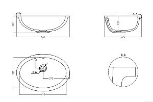 Раковина врезная снизу столешницы Salini Marea 12 1101109M 54,5 из искусственного камня S-Stone, белая матовая купить в интернет-магазине Sanbest