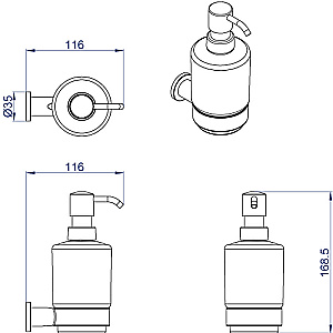 Диспенсер Azario FORNY AZ-88312 хром купить в интернет-магазине сантехники Sanbest
