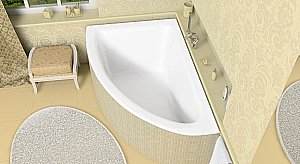 Ванна из искусственного камня Marmo Bagno Альба 170х110 MB-BL170-110 левая белая купить в интернет-магазине Sanbest