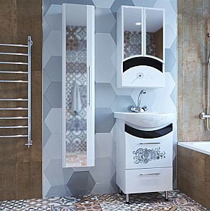 Зеркальный шкаф MIXLINE РАДУГА 528041 46 черный купить в интернет-магазине сантехники Sanbest