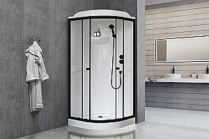 Душевая кабина Royal Bath RB90HK1-T-BL Practic 90х90 стекло прозрачное/профиль черный купить в интернет-магазине Sanbest