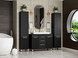 Пенал универсальный Misty ENFIDA 35 черный для ванной в интернет-магазине сантехники Sanbest