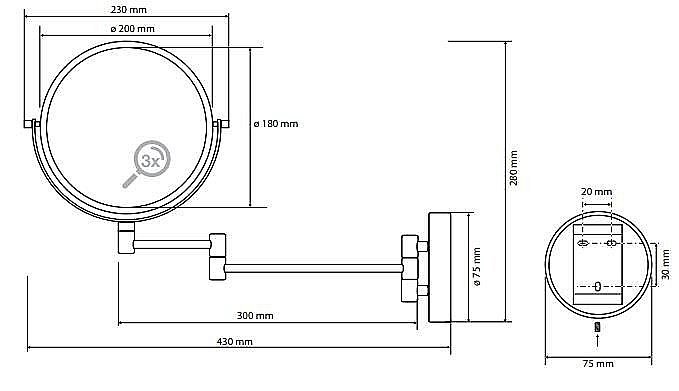 Зеркало косметическое Bemeta White 112201514 белое купить в интернет-магазине сантехники Sanbest