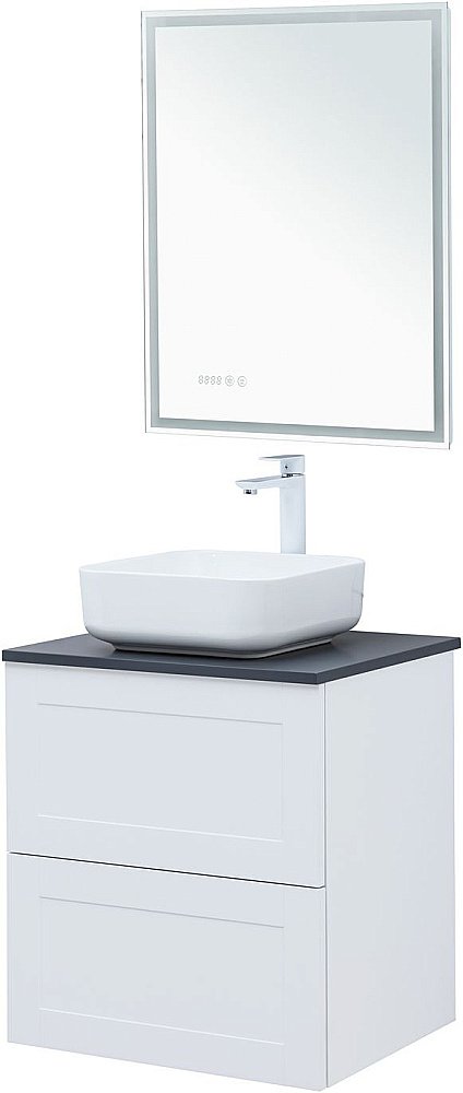Тумба с раковиной Aquanet Терра 60 белая матовая для ванной в интернет-магазине Sanbest
