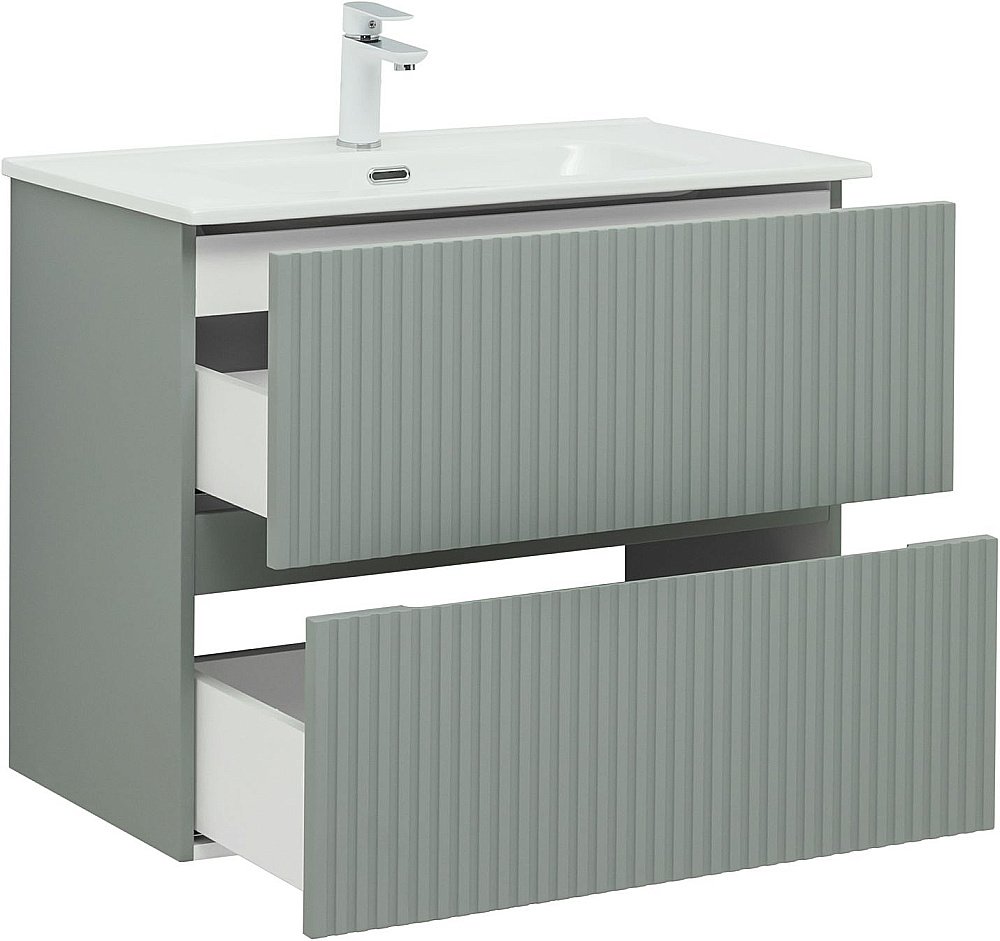 Тумба с раковиной Aquanet Джейн 80 мисти грин для ванной в интернет-магазине Sanbest