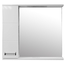 Зеркало со шкафом Loranto Дина CS00049719 75 белое, левостороннее купить в интернет-магазине сантехники Sanbest