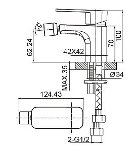 Смеситель для биде WONZON & WOGHAND ARNIE WW-695001-CR хром купить в интернет-магазине сантехники Sanbest