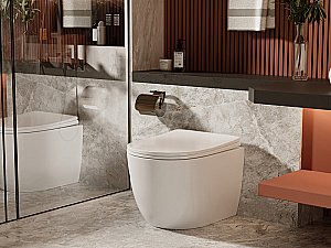 Унитаз ABBER Bequem AC1111 с крышкой микролифт, безободковый купить в интернет-магазине Sanbest