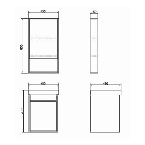 Зеркальный шкаф Comforty Вена 00-00006652 45 дуб дымчатый купить в интернет-магазине сантехники Sanbest