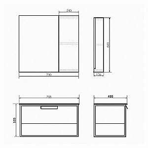 Тумба с раковиной Comforty Бонн 00-00001936 75 дуб темный для ванной в интернет-магазине Sanbest