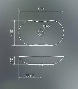 Раковина накладная Gid Lago 66,5 Bm9175 53333 черная матовая купить в интернет-магазине Sanbest