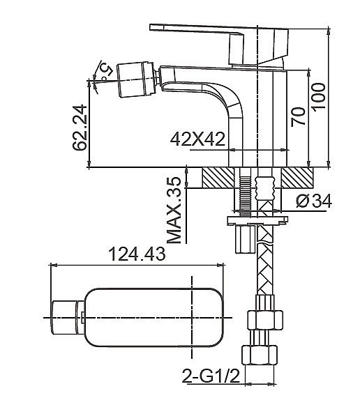 Смеситель для биде WONZON & WOGHAND ARNIE WW-695001-CR хром купить в интернет-магазине сантехники Sanbest