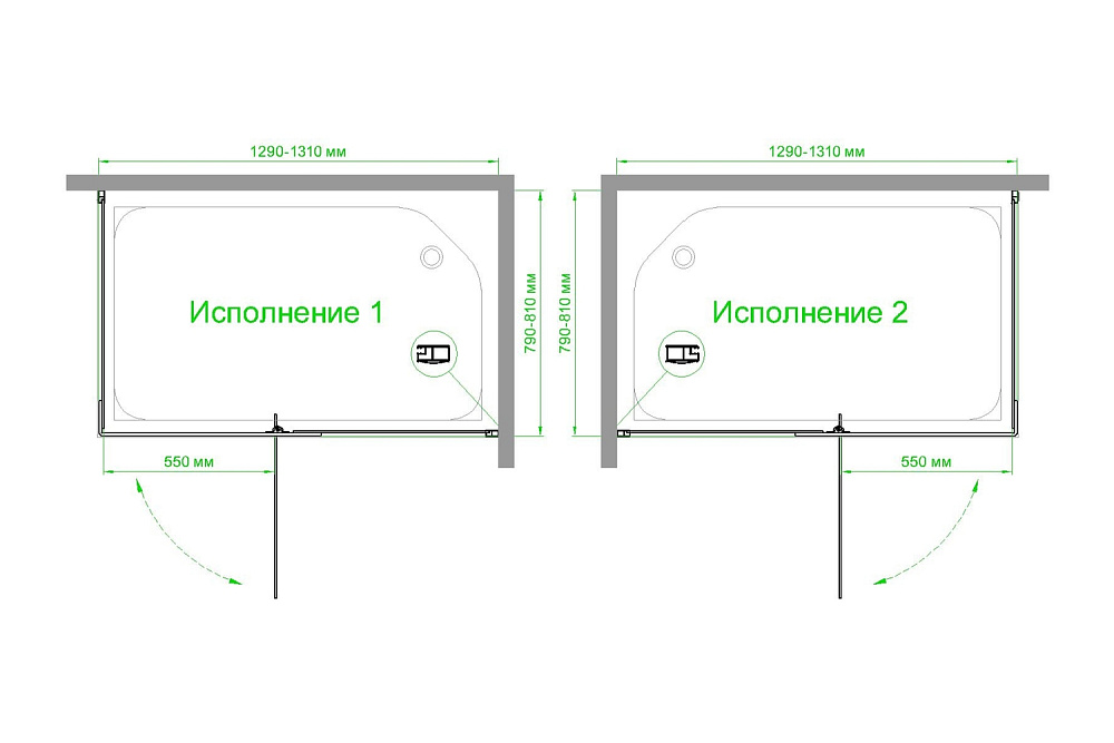 Душевой уголок Royal Bath HPVD RB8130HPVD-C-BL 130х80 матовое стекло/профиль черный купить в интернет-магазине Sanbest