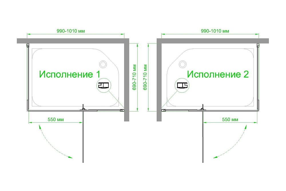 Душевой уголок Royal Bath HPVD RB7010HPVD-C-BL 100х70 матовое стекло/черный профиль купить в интернет-магазине Sanbest