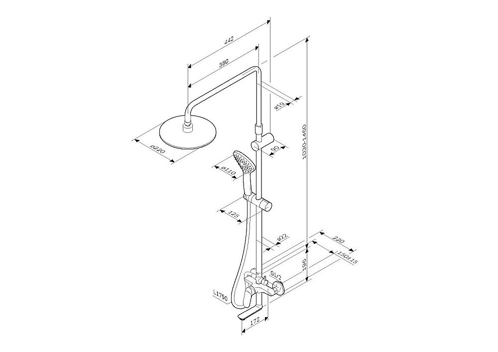 Душевая система AM.PM Sunny F0785C900 купить в интернет-магазине сантехники Sanbest