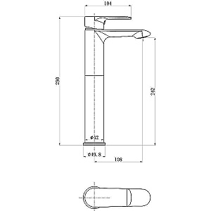 Смеситель для раковины beWash Bliss BVMM0BH123 хром купить в интернет-магазине сантехники Sanbest