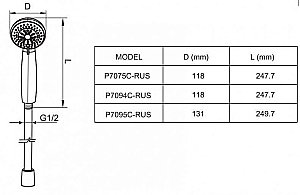 Душевая лейка Bravat LINE P7075C-RUS купить в интернет-магазине сантехники Sanbest