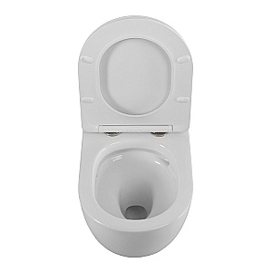 Унитаз подвесной CEZARES STYLUS-TOR CZR-6601-TH-TOR/SC безободковый, смыв торнадо, с крышкой микролифт, белый купить в интернет-магазине Sanbest