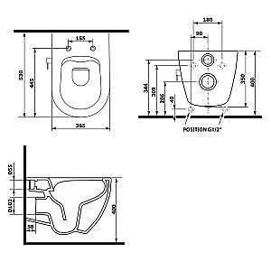 Унитаз подвесной с функцией биде Isvea Infinity 10NFS1005I-2N черный матовый, безободковый купить в интернет-магазине Sanbest