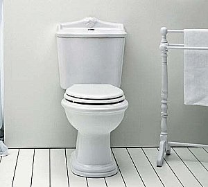 Унитаз напольный Azzurra Jubilaeum JUB100/MBS белый/кнопка хром слив в пол, с бачком купить в интернет-магазине Sanbest