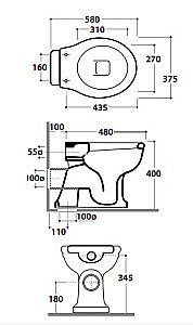 Унитаз приставной GLOBO Paestum PA002.BI купить в интернет-магазине Sanbest