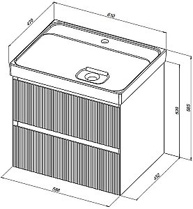 Тумба с раковиной Aquanet Альтера 337154 60 белый матовый для ванной в интернет-магазине Sanbest