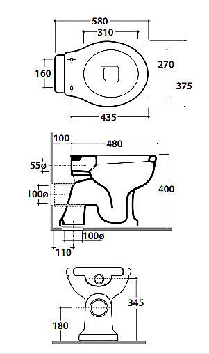 Унитаз приставной GLOBO Paestum PA002.BI купить в интернет-магазине Sanbest