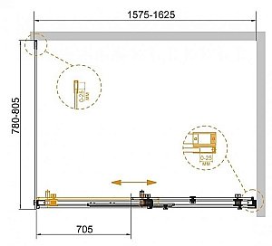 Душевой уголок Cezares Stylus-Soft 160x80 STYLUS-SOFT-AH-1-160/80-C-Cr стекло прозрачное/профиль хром купить в интернет-магазине Sanbest