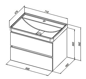Тумба с раковиной Aquanet Вега 70 белый глянец для ванной в интернет-магазине Sanbest