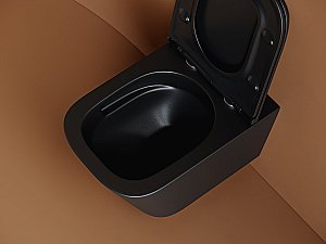 Унитаз подвесной Ceramica Nova Union CN4009TMB черный матовый, с крышкой микролифт, безободковый, слив-торнадо купить в интернет-магазине Sanbest