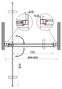 Душевая дверь BelBagno MARMI B-1 90 стекло прозрачное/профиль черный купить в интернет-магазине Sanbest