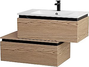 Тумба с раковиной Cezares Slider 80 SLIDER-800-1C-SO-RT дуб тангент для ванной в интернет-магазине Sanbest