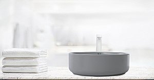 Раковина накладная WeltWasser WW ELBACH 3134 MFG 35,5 светло-серая матовая купить в интернет-магазине Sanbest