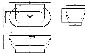 Акриловая ванна Abber AB9241 172х74 купить в интернет-магазине Sanbest