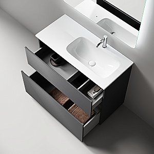 Тумба с раковиной Sancos Folk Floor FL100FLGS/FL100FRGS Grey soft для ванной в интернет-магазине Sanbest