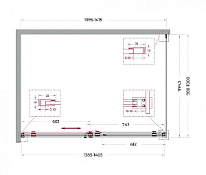 Душевой уголок BelBagno SOFT_CLOSE-2-AH-1 140х100 стекло прозрачное/профиль оружейная сталь купить в интернет-магазине Sanbest