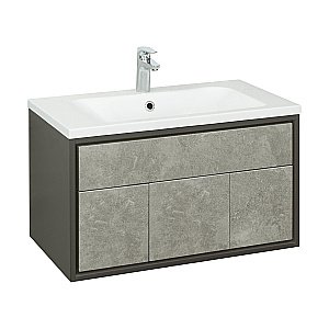 Тумба с раковиной Акватон Уэльс 80 авеллино грей/антрацит для ванной в интернет-магазине Sanbest