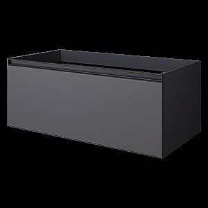Тумба с раковиной и столешницей Armadi Art QUATRO 1 100 антрацит цвет/профиль ANTHRACITE для ванной в интернет-магазине Sanbest