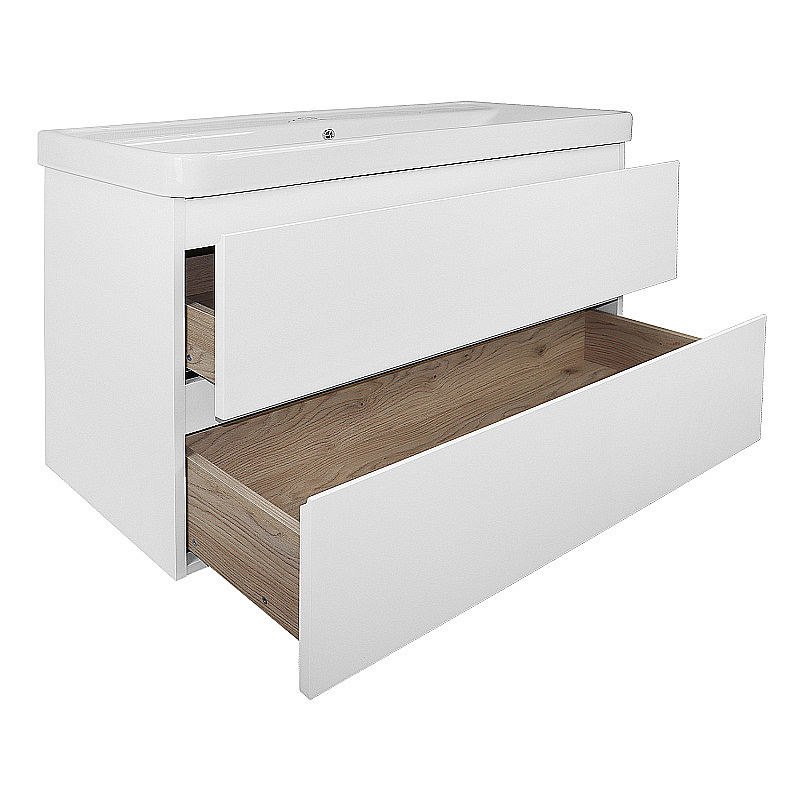 Тумба с раковиной Azario Мила 100 CS00089921 белая для ванной в интернет-магазине Sanbest