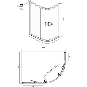 Душевой уголок Ambassador Kingston 14011110 110х80 стекло прозрачное/профиль хром купить в интернет-магазине Sanbest