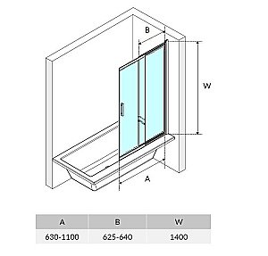 Душевая шторка для ванны Excellent Liner 110x140 купить в интернет-магазине Sanbest