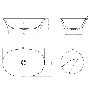 Раковина накладная Salini Mona 110821M 60 из искусственного камня S-Stone, белая матовая купить в интернет-магазине Sanbest