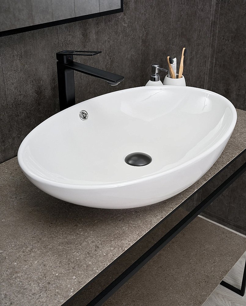 Раковина накладная Gid Lago 63,5 N9007 51207 белая купить в интернет-магазине Sanbest