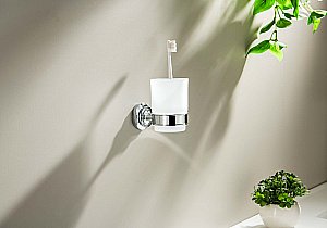 Стакан Aquatek Классик AQ4504CR стекло матовое/хром купить в интернет-магазине сантехники Sanbest