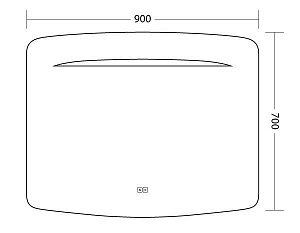 Зеркало с подсветкой Art&Max Gina AM-Gin-900-700-DS-F-H 90x70 в ванную от интернет-магазине сантехники Sanbest