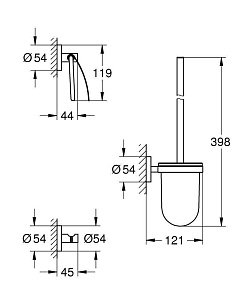 Набор аксессуаров Grohe Essentials (3 предмета) 40407001 купить в интернет-магазине сантехники Sanbest