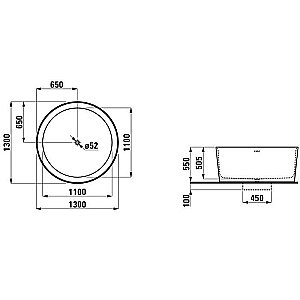 Ванна Laufen VAL 130х130 2.3128.2.000.000.1 белая купить в интернет-магазине Sanbest